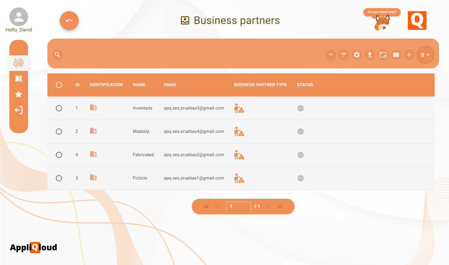 Business partner contact log in