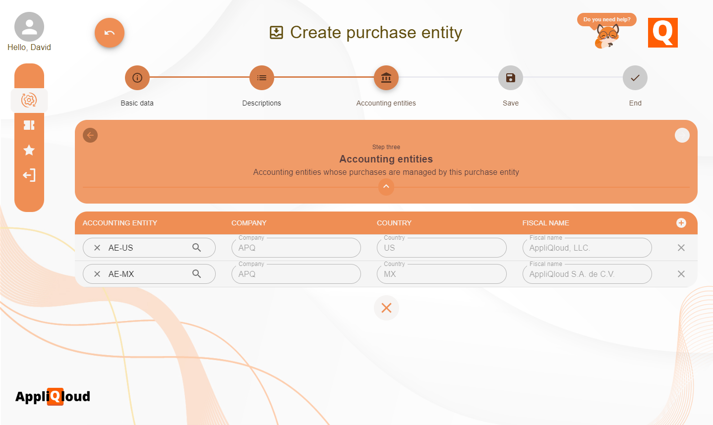 Organizational structure - purchase entities language