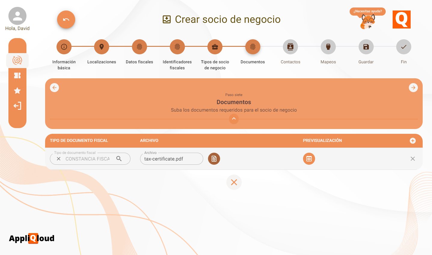 Business partner fiscal document